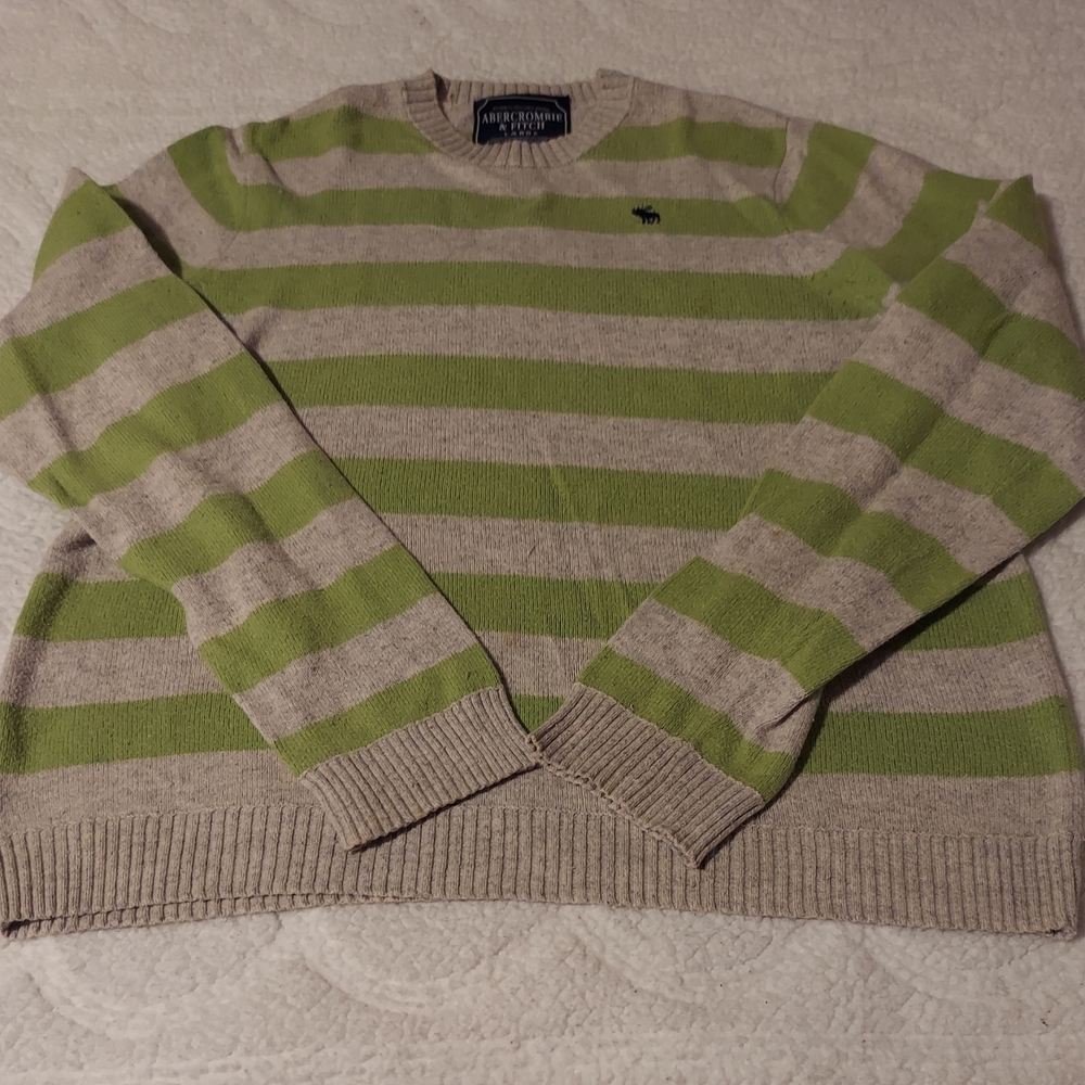 Striped Green and Beige Sweater